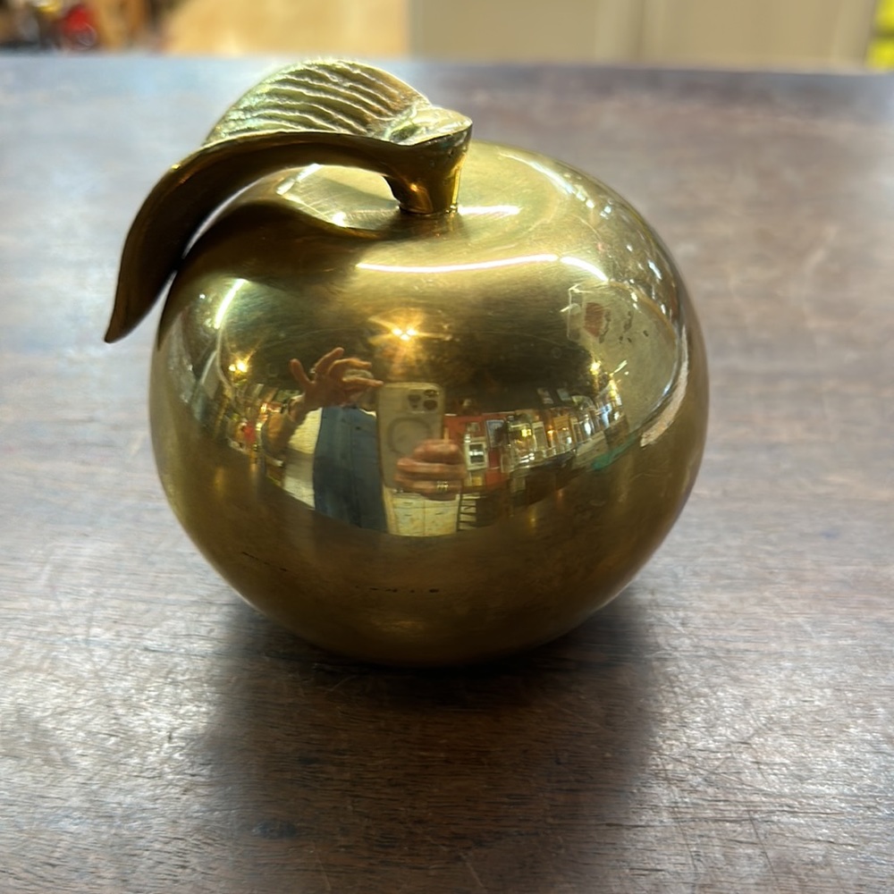 Solid Brass Apple, heavy